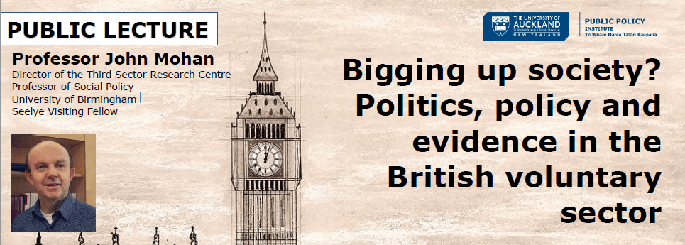 Public Lecture: Bigging up society? Politics, policy and evidence in the British voluntary sector