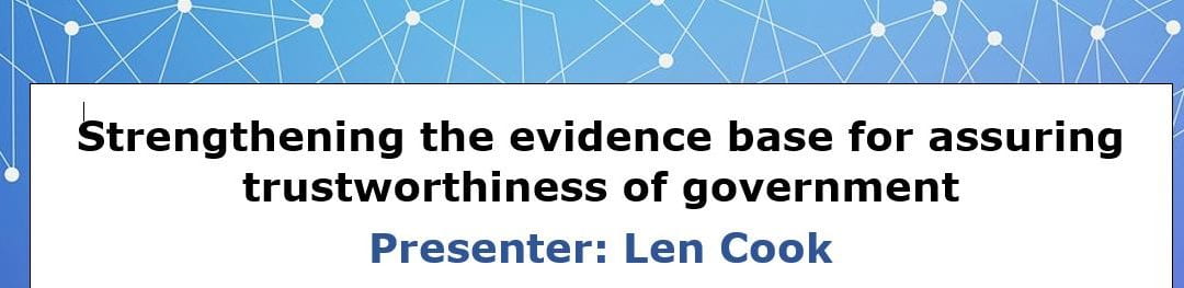Seminar: Strengthening the evidence base for assuring trustworthiness of government